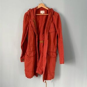 LOFT Orange Hooded Coat